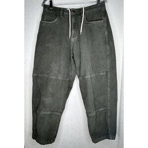 Monet Skateboard Pants Mens 28 Baggy Green Corduroy Cropped Carpenter Flaws